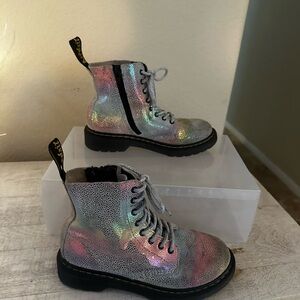 Dr Marten 1460 Pascal Glitter Lace-Up side Zip Boots Girls